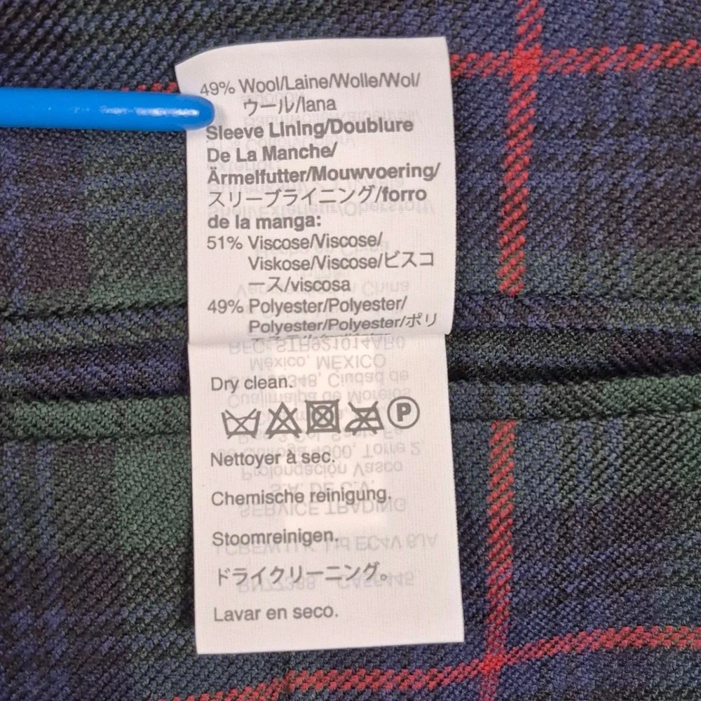 J.Crew Ludlow Slim Blazer 38R Moon British Cloth Black Watch Tartan Plaid Green